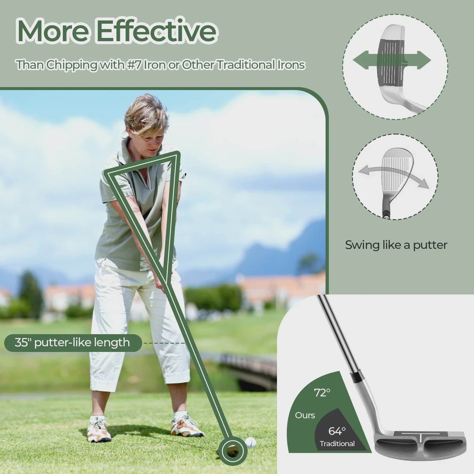 Golf Chipper Club - Perfect voor korte spel training rechtshandigen