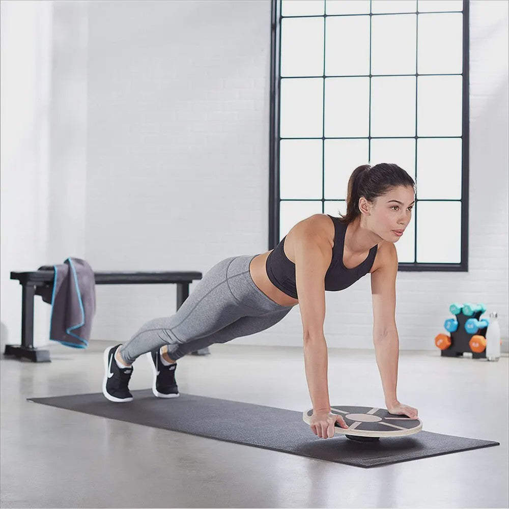 Houten Wobble Balansbord - Non-Slip Fitness & Yoga Oefenbord voor Thuisgebruik