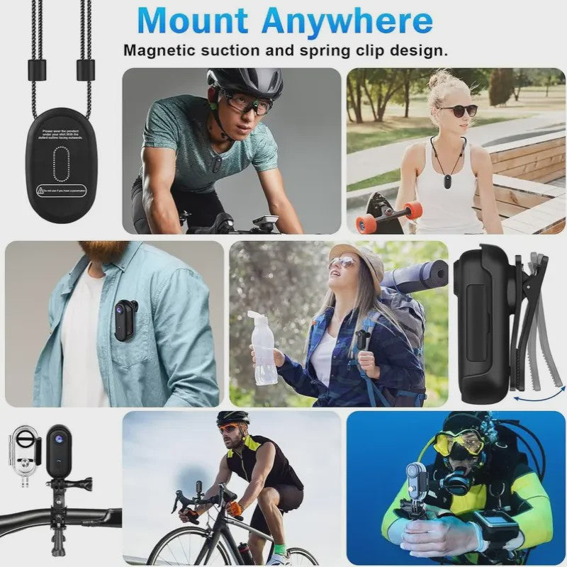 Mini Body Camera Full HD met WiFi - Draagbaar voor Motor, Fiets & Sportactie