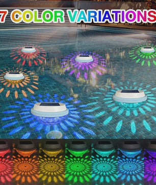 1-2Pack Solar Floating Pool Lighting, RGB Colour Changing Waterproof Pond Lights for Decoration of Swimming Pools, Yard Roads