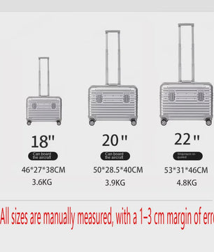 Luxe Aluminium Trolley Koffer 18/20 Inch - Handbagage, Lichtgewicht & Stijlvol