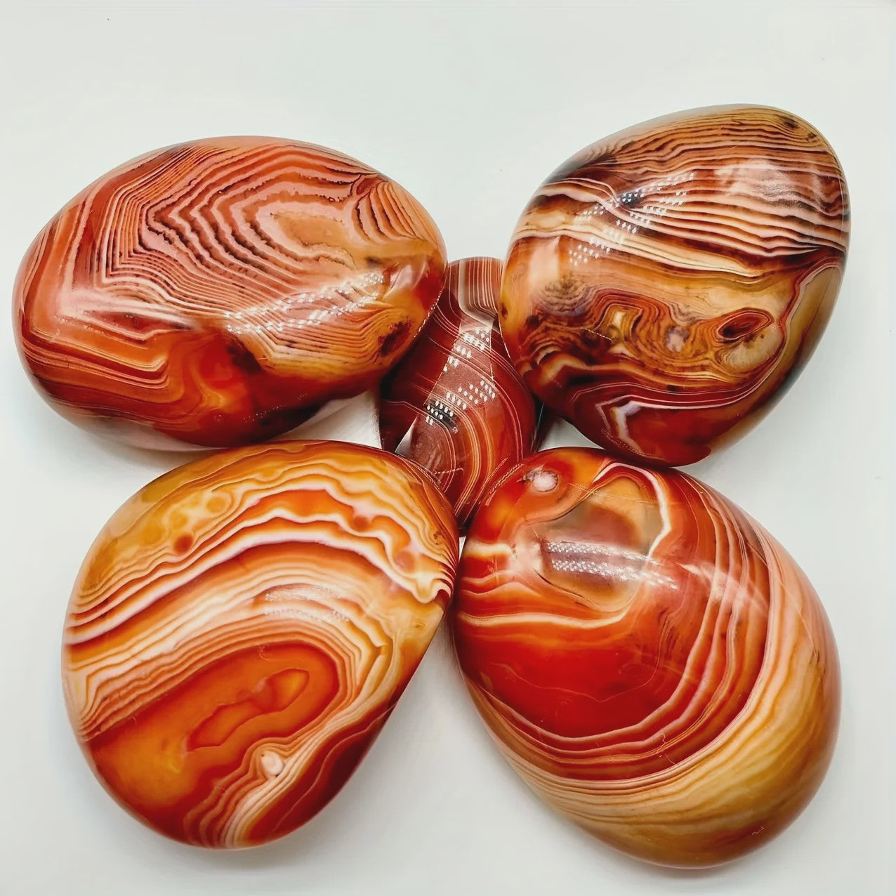 Natuurlijke Sardonyx Agate Palmsteen - Gepolijste Helende Kristal voor Hand & Energie