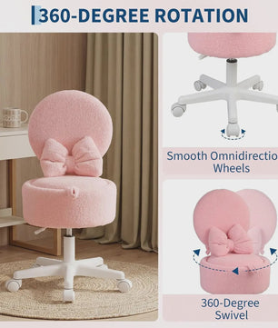 Teddy Pluche Kapstoel met Opbergruimte en Opklapbare Rugleuning - Zacht & Comfortabel