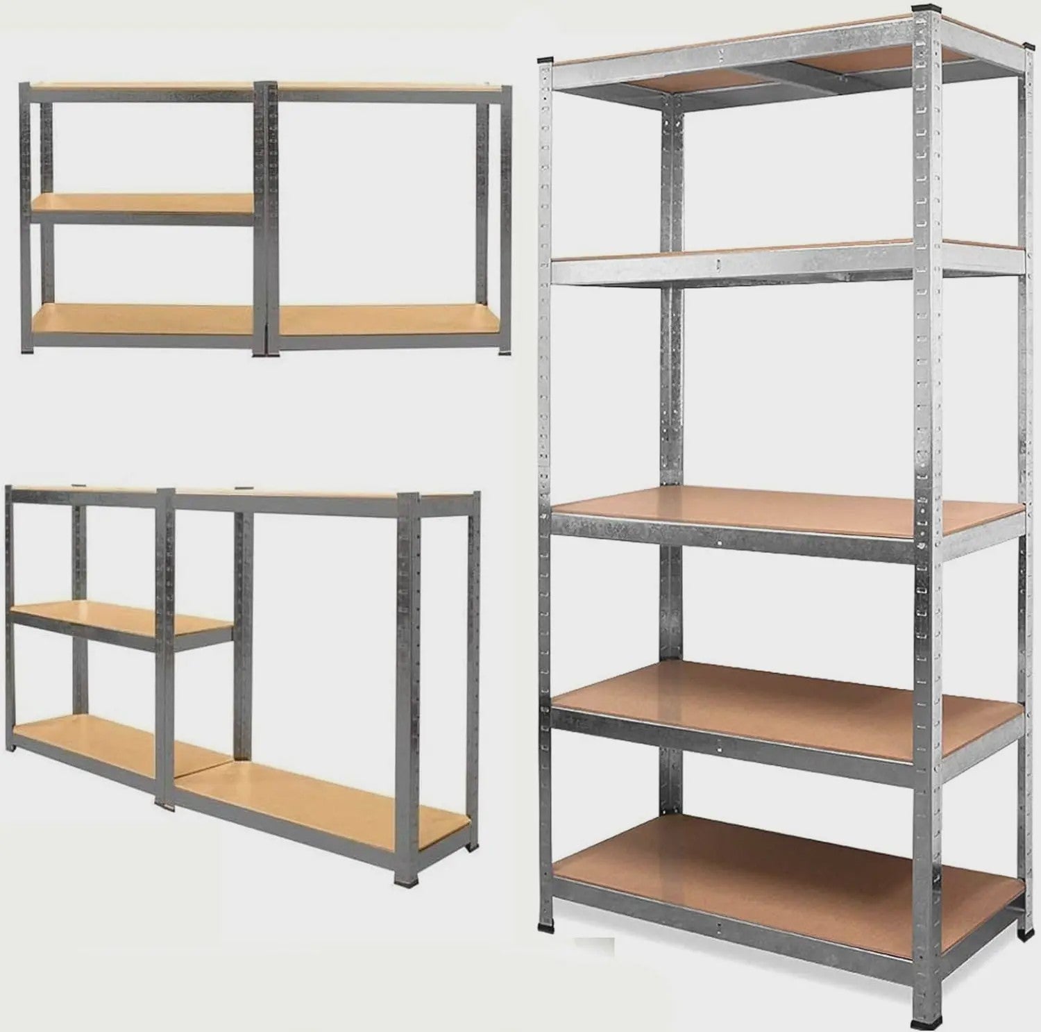 Robuust Metalen Stellingkast 5-Laags - Verstelbaar, Boutloos, 875KG Draagvermogen - Ideaal voor Garage & Werkplaats