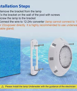 RGB LED Zwembadverlichting - Waterdicht IP68 Wandmontage - Kleurveranderend met Afstandsbediening