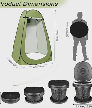 Draagbaar Toilet met Deksel - 180kg Draagvermogen | Ideaal voor Camping, Vissen, Reizen & Noodgevallen