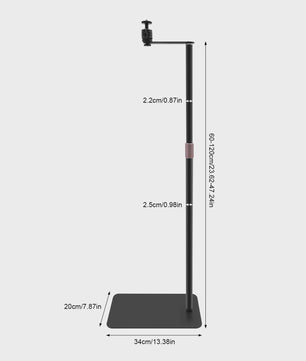 Verstelbare Projector Stand 60-120cm met Zware Voet & 360° Draaibaar