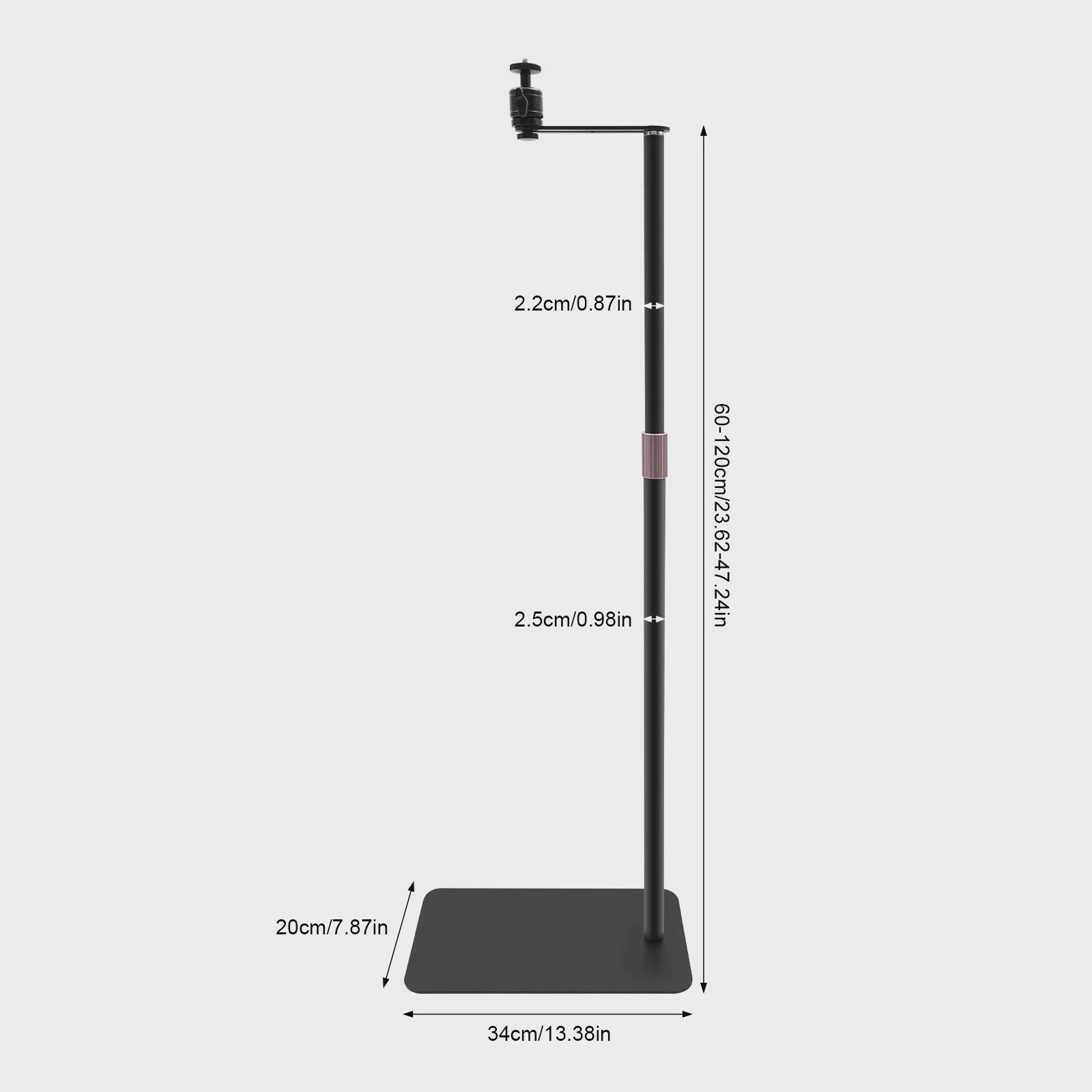 Verstelbare Projector Stand 60-120cm met Zware Voet & 360° Draaibaar