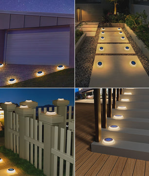 Solar Buitenlampen Warm Wit - IP68 Waterdicht - Oplaadbaar - Voor Oprit, Trap, Dek & Tuin