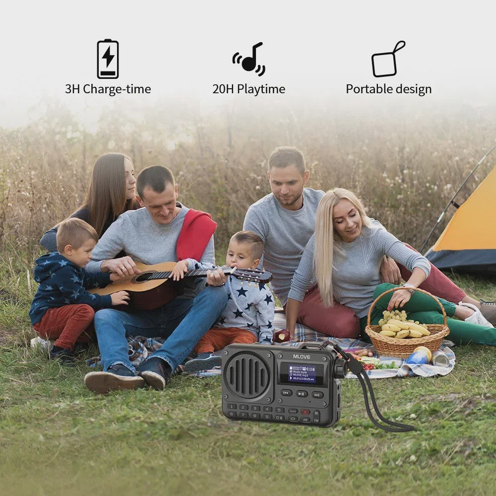 MLOVE BV800 Draagbare Bluetooth Speaker met FM Radio, LCD Scherm, AUX, USB & TF Kaart