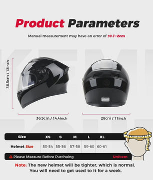 KEMITOUR Integraal Motorhelm ECE Goedgekeurd - Volledig Gelaat - Street & Racing