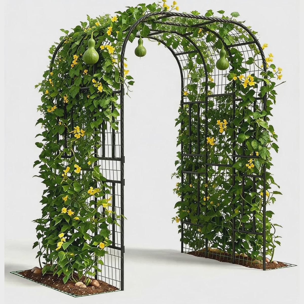 Extra Hoge Metalen Tuinboog Klimrek 2.2m - Stevig Stalen Klimrek voor Klimplanten, Rozen, Groenten & Decoratie