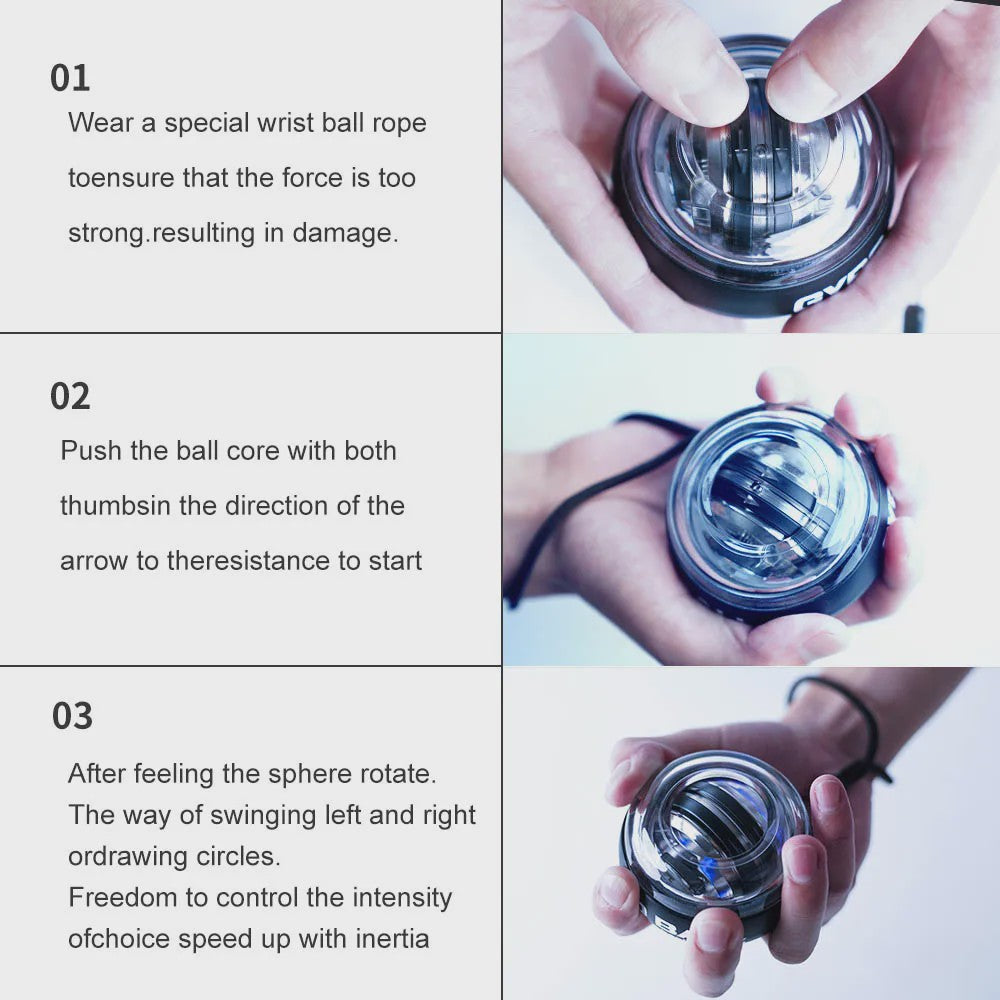 Gyro Ball Krachttrainer - Pols- en Onderarmtrainer met Auto-Start