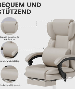 Ergonomische Bureaustoel met Voetensteun en Rugondersteuning - Comfortabel Thuiswerken en Gamen