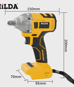 HILDA Accu Slagschroefmachine Brushless Krachtig 1/2" met Makita Batterij Compatibiliteit