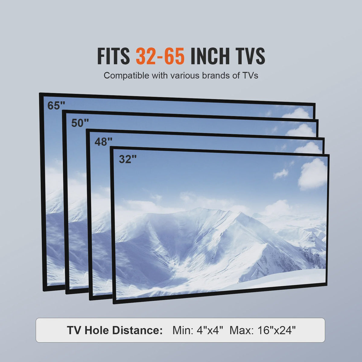 Draaibare TV Standaard Vloer - In Hoogte Verstelbaar voor 32-70 inch TV's
