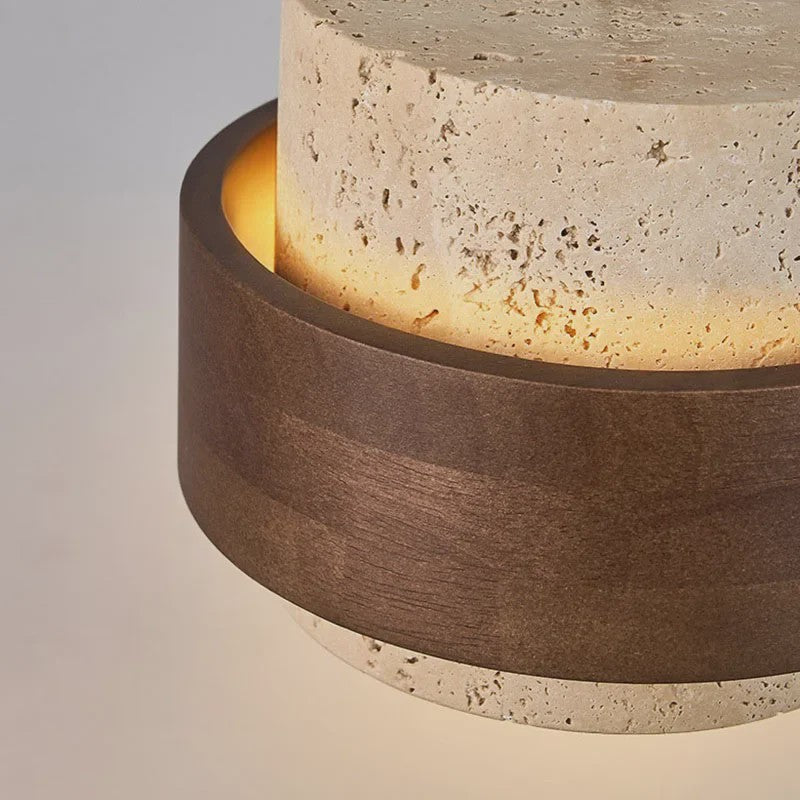 Moderne LED Hanglamp Hout & Natuursteen - Verstelbaar - Sfeervol voor Eetkamer & Slaapkamer