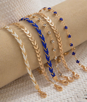 Set van 4 Bohemia Stijl Armbanden met Schelp & Zirkonia - Zomerse Beach Vibes