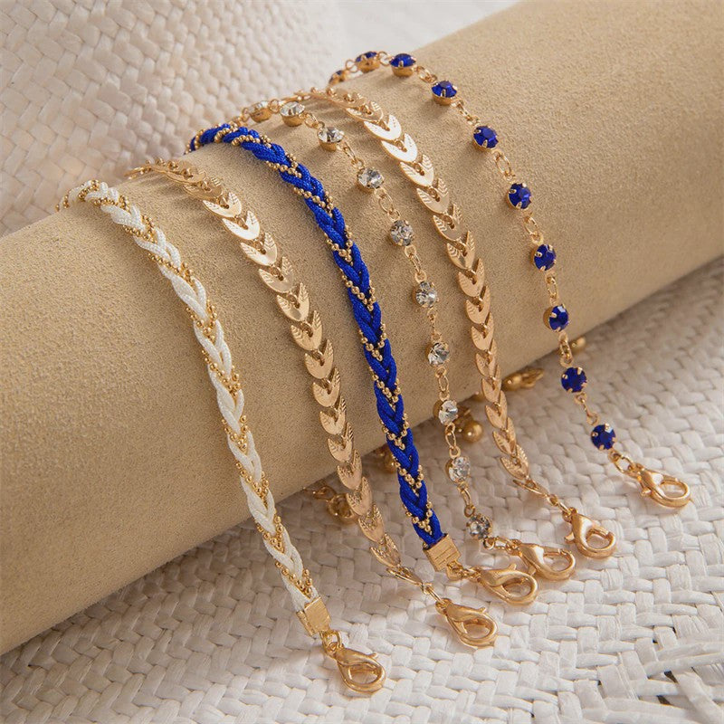 Set van 4 Bohemia Stijl Armbanden met Schelp & Zirkonia - Zomerse Beach Vibes