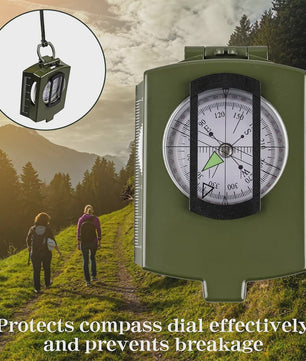 Waterdichte Tactische Kompas met Richtkijker, Karabijn & Pouch - Ideaal voor Militaire Wandelingen