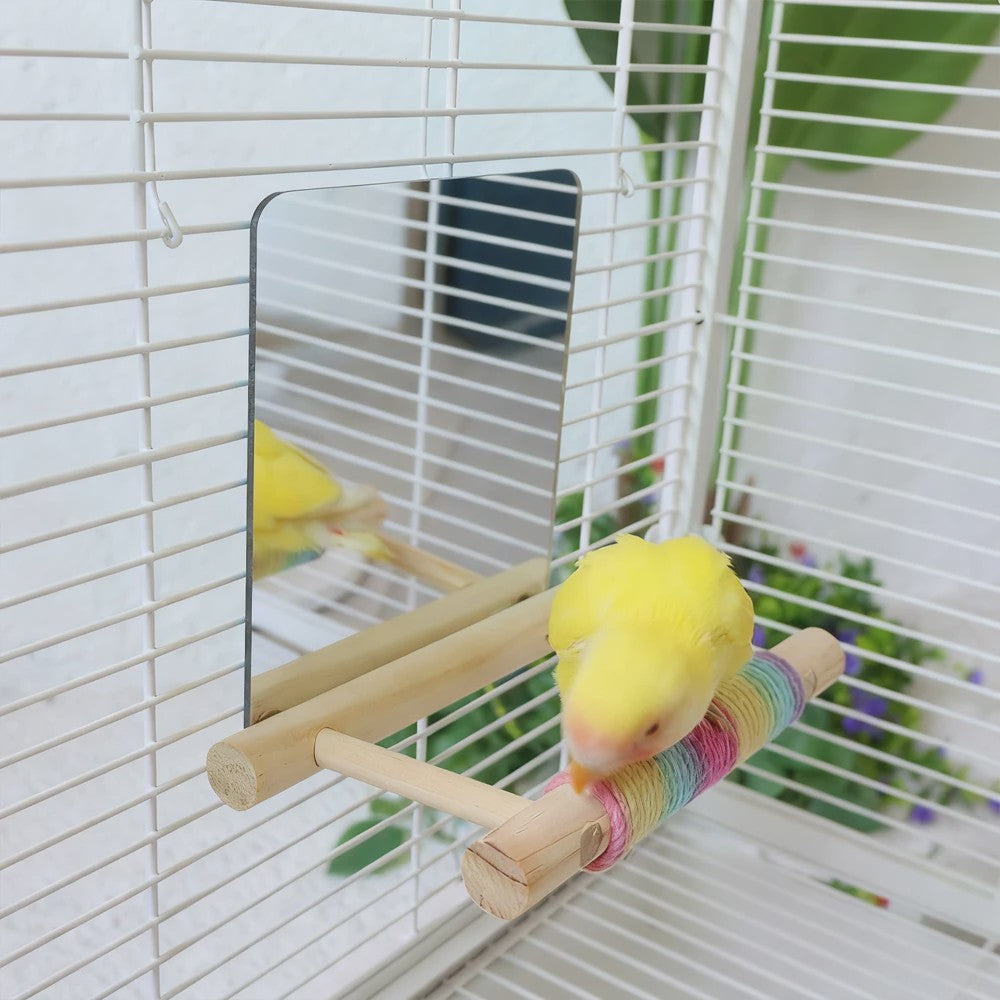 Vogel Speeltoren met Spiegel en Jute Touw - Klimmen, Kauwen & Pootverzorging voor Papegaaien