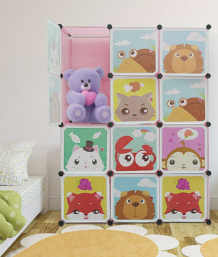Kinder Kledingkast Uitbreidbaar met Deuren & Hangers - 111x37x147 cm