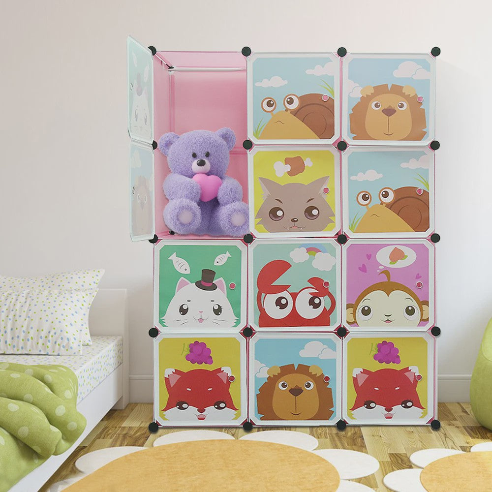 Kinder Kledingkast Uitbreidbaar met Deuren & Hangers - 111x37x147 cm