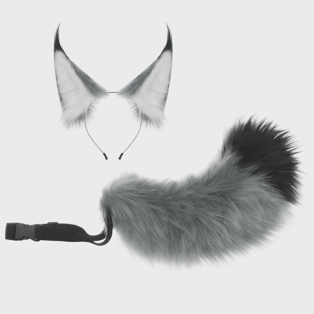 Luxe Lynx Oor Hoofdband & Staart Set - Cosplay & Fursuit Accessoires