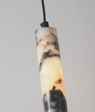 Luxe Cilinder Hanglamp Natuursteen - Sfeervolle LED Verlichting voor Woonkamer & Slaapkamer