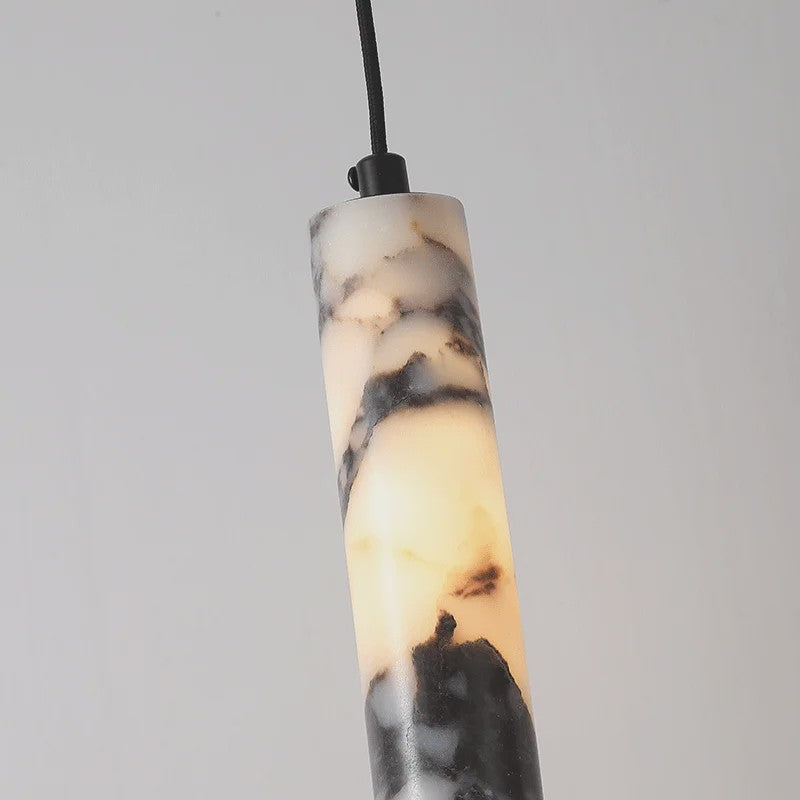 Luxe Cilinder Hanglamp Natuursteen - Sfeervolle LED Verlichting voor Woonkamer & Slaapkamer