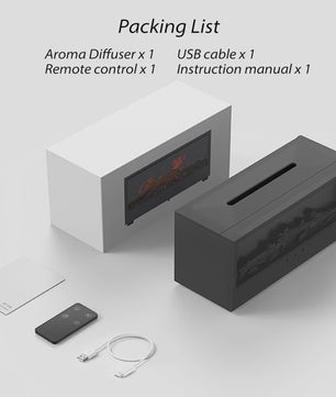 Sfeervolle Vuurhaard Aroma Diffuser Luchtbevochtiger met Kleurrijk Nachtlampje & Afstandsbediening