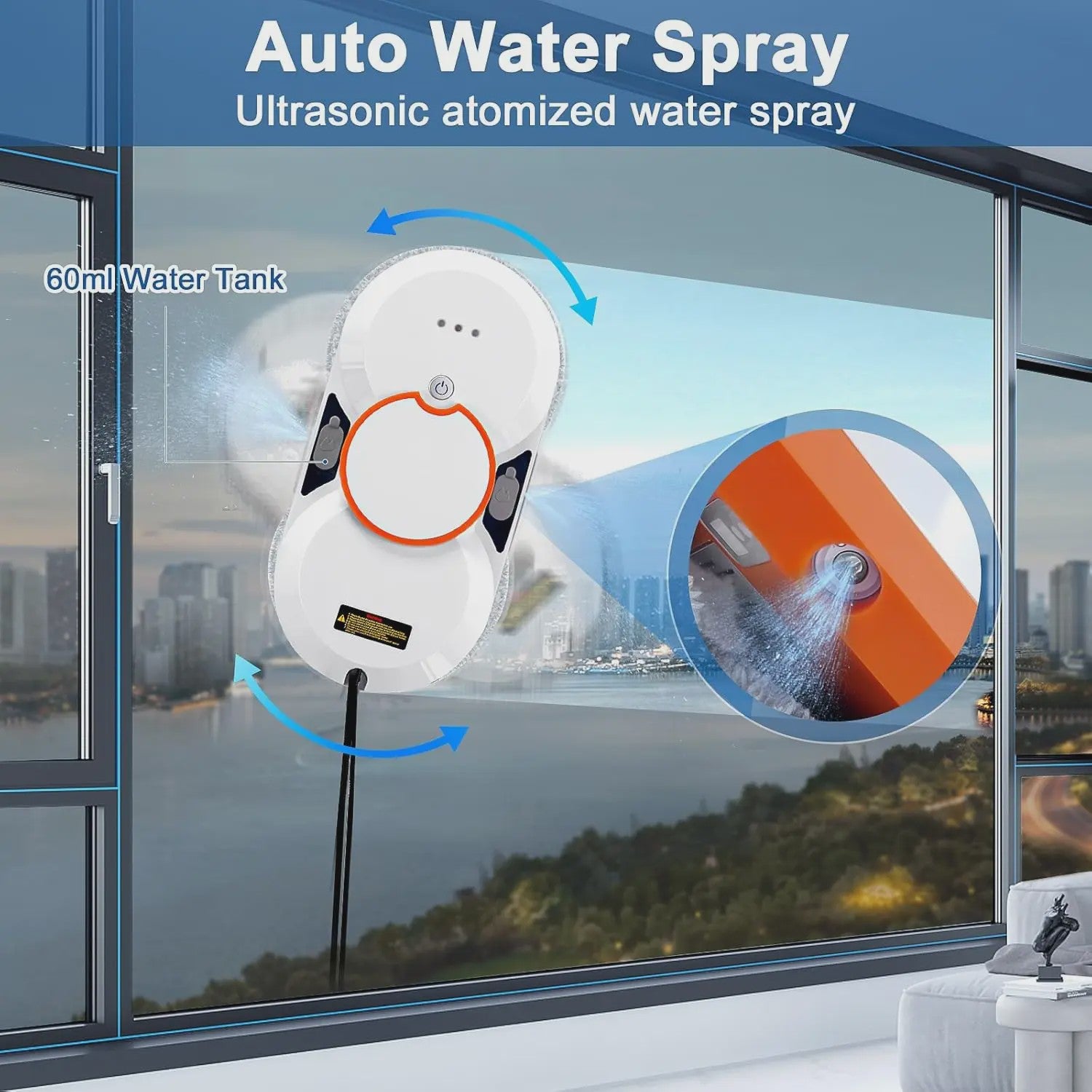 Automatische Ramenwasser Robot - Sterke Zuigkracht, Afstandsbediening & Waterreservoir