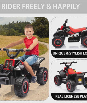 Elektrische Kinder Quad ATV 6V met Muziek, Claxon en LED Verlichting - 3+ Jaar
