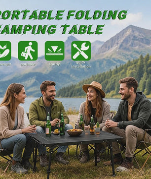IGT Aluminium Campingtafel - Opvouwbaar, Verstelbaar & Draagbaar