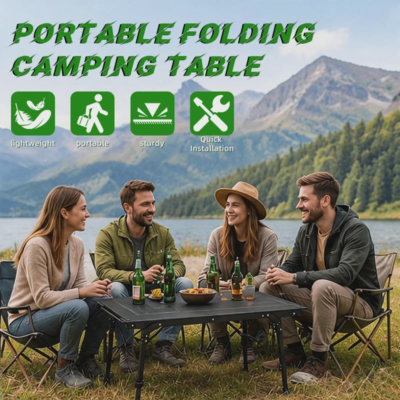 IGT Aluminium Campingtafel - Opvouwbaar, Verstelbaar & Draagbaar