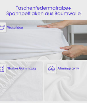 Pocketvering Matras 90x200 - 7-Zone Comfort voor Kinderen en Volwassenen