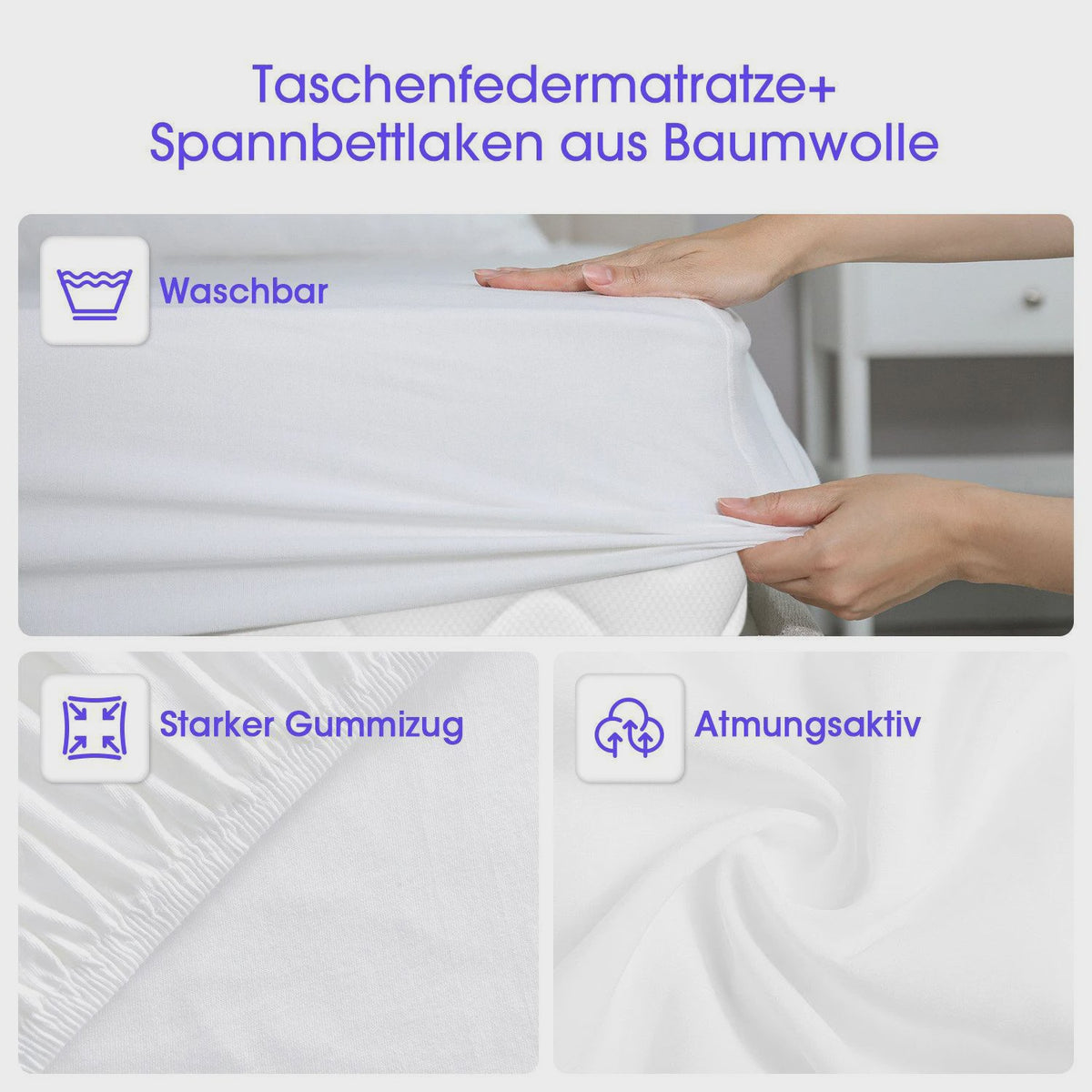 Pocketvering Matras 90x200 - 7-Zone Comfort voor Kinderen en Volwassenen