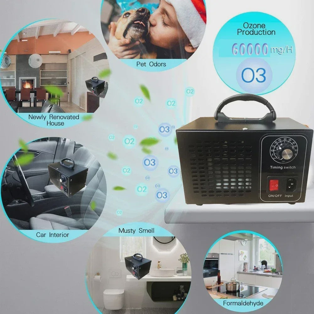 Krachtige Ozon Generator 60000mg/u - Luchtzuiveraar & Sterilisator