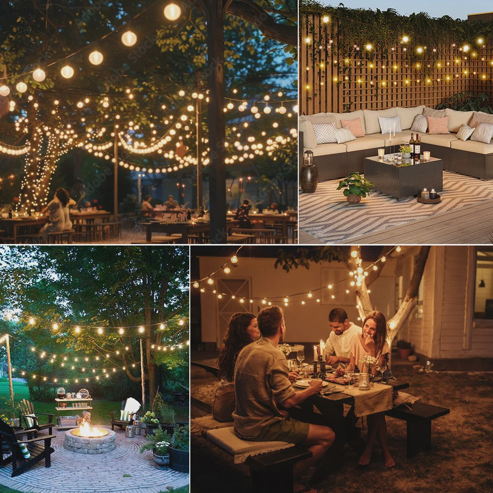 G40 Solar Tuinslinger met 25 Globe LED Lampen - Waterdicht & Dimbare Verlichting