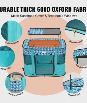 Draagbare Opvouwbare Pet Playpen Tent - Veilig en Waterdicht voor Hond of Kat