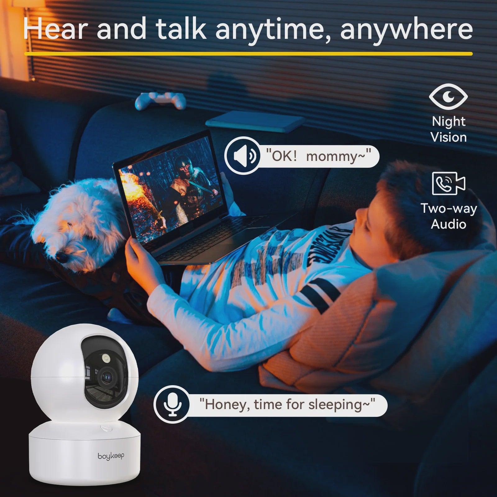 BoyKeep Slimme IP Camera: 3MP Beveiliging, 5G/2.4GHz WiFi, Automatische Tracking & Nachtzicht