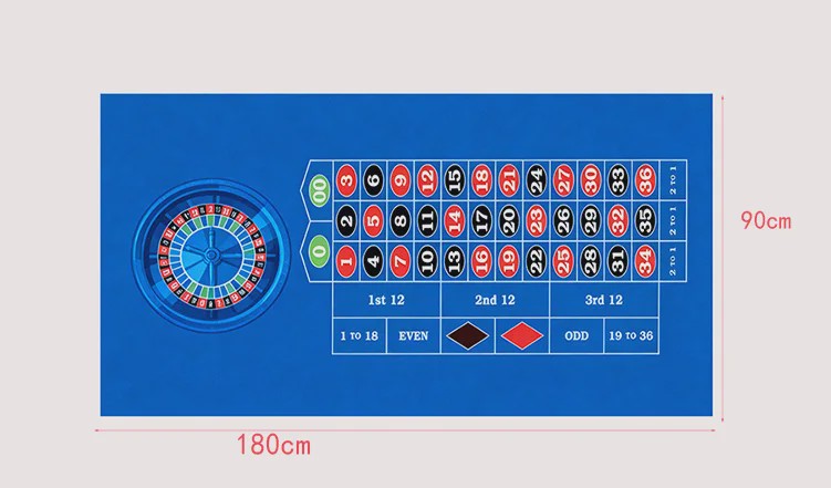 Professionele Roulette Tafelmat - 90x180cm Casino Speelkleed met Antislip Rubberen Onderkant