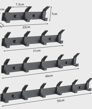 Moderne Zwarte Aluminium Wandhaken - Ophangrek voor Handdoeken, Jassen en Meer