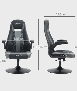 Ergonomische Gaming Stoel met Draaibare Metalen Voet en Verstelbare Hoogte