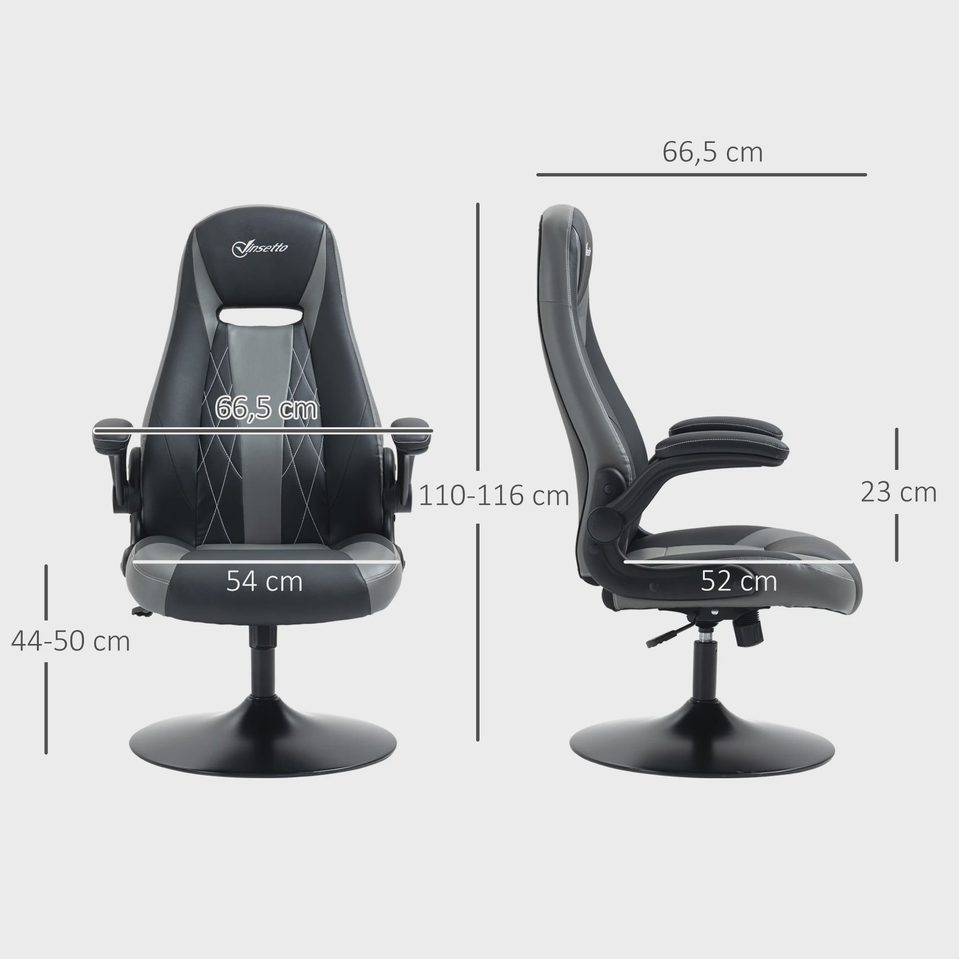Ergonomische Gaming Stoel met Draaibare Metalen Voet en Verstelbare Hoogte