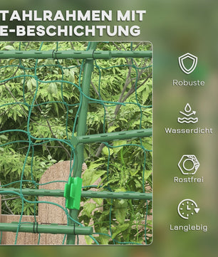 Stevig Klimplantenrek met Netting - Verstelbaar Tuinframe voor Groenten, Fruit en Meer - Groen