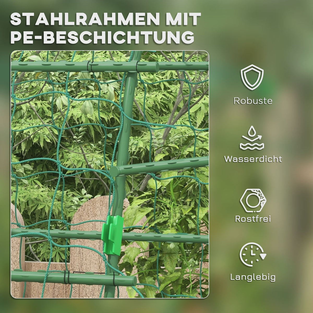 Stevig Klimplantenrek met Netting - Verstelbaar Tuinframe voor Groenten, Fruit en Meer - Groen