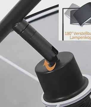 Moderne Zwarte Boog Vloerlamp met Stoffen Kap - E27 Fitting & Voetschakelaar