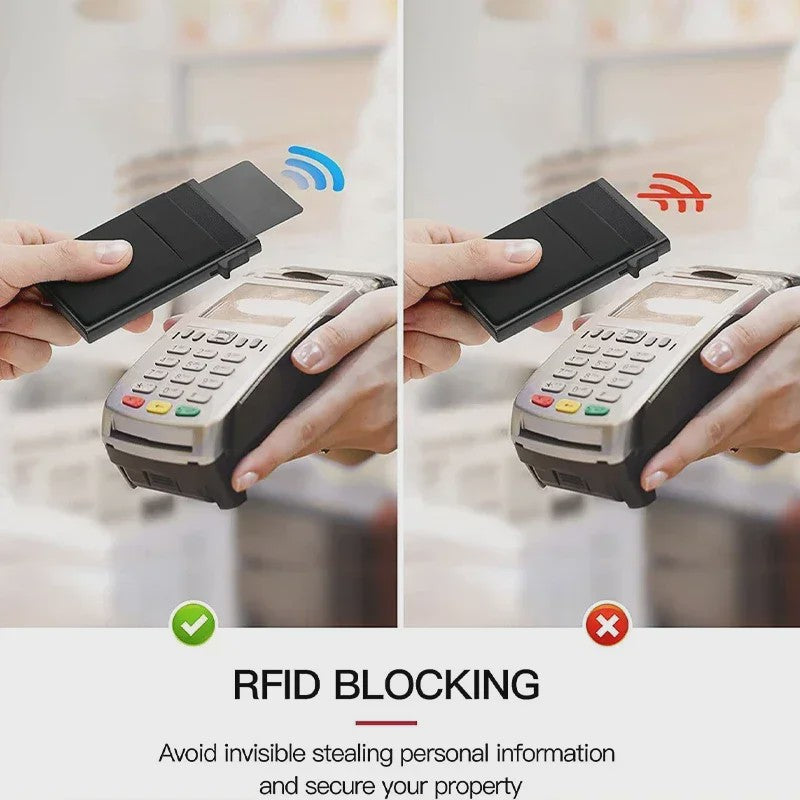 Slimme RFID Portemonnee Kaarthouder - Pop-up Aluminium Creditcard Wallet