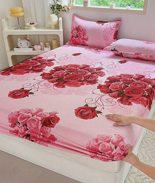 3-delige Beddengoedset met Print: Zacht, Comfortabel, 1 Hoeslaken + 2 Kussenslopen (zonder vulling)